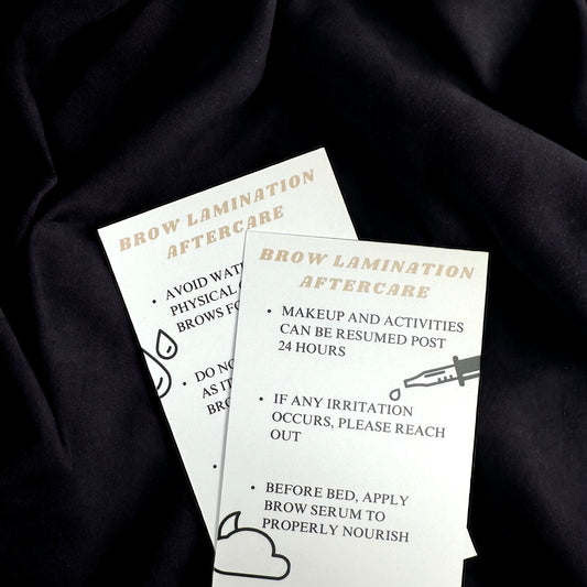 BROW LAMINATION AFTERCARE CARDS